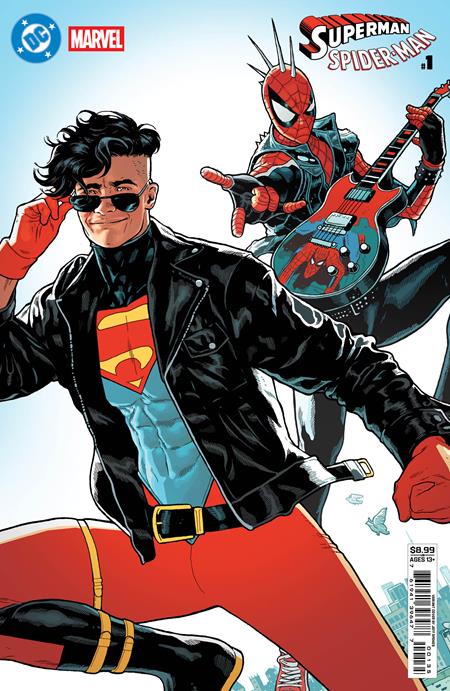 DC MARVEL SUPERMAN SPIDER-MAN #1 - CVR U - JEFF SPOKES SUPERBOY 90S & SPIDER-PUNK CARD STOCK - (RELEASE: 3/25/26)