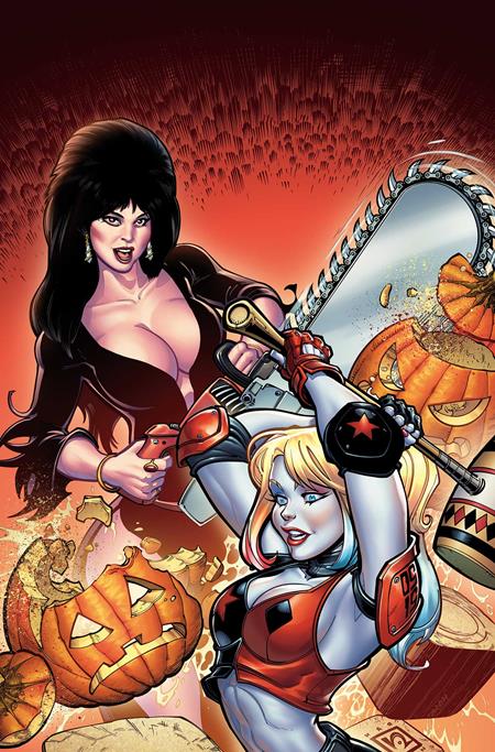 HARLEY QUINN X ELVIRA #1 CVR ZB - CHAD HARDIN VIRIGN FOIL - RATIO VARIANT - 1:15 (RELEASE: 10/1/25)