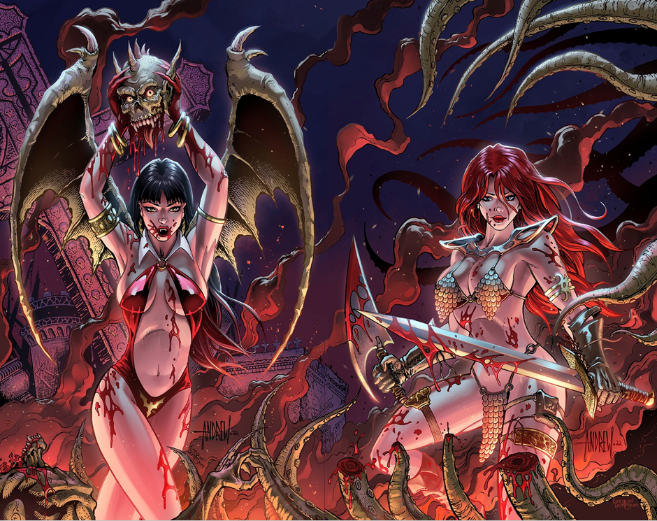 VAMPIRELLA vs RED SONJA #4- MANGUM 2 COVER SET - Ltd 500