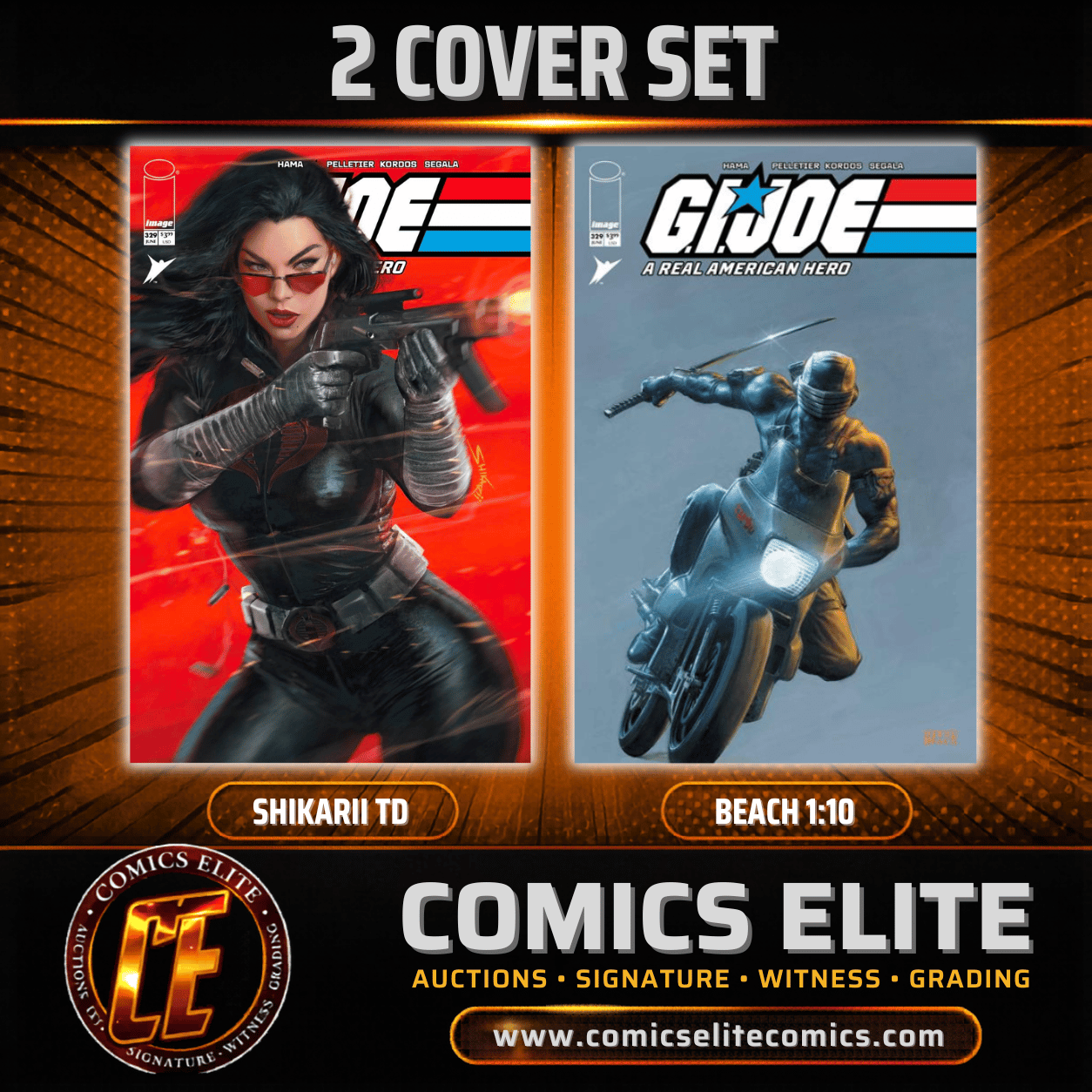 GI JOE ARAH #329 - SHIKARII TD & BEACH 1:10 - 2 COVER SET - (RELEASE: