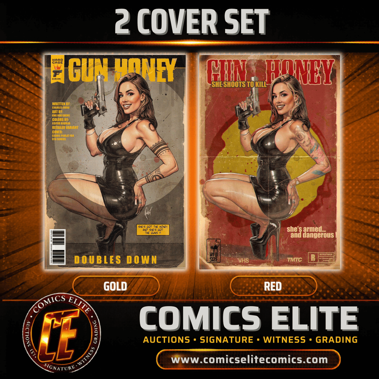 GUN HONEY DOUBLES DOWN #1 POULAT - 2 COVER SET - LTD 500