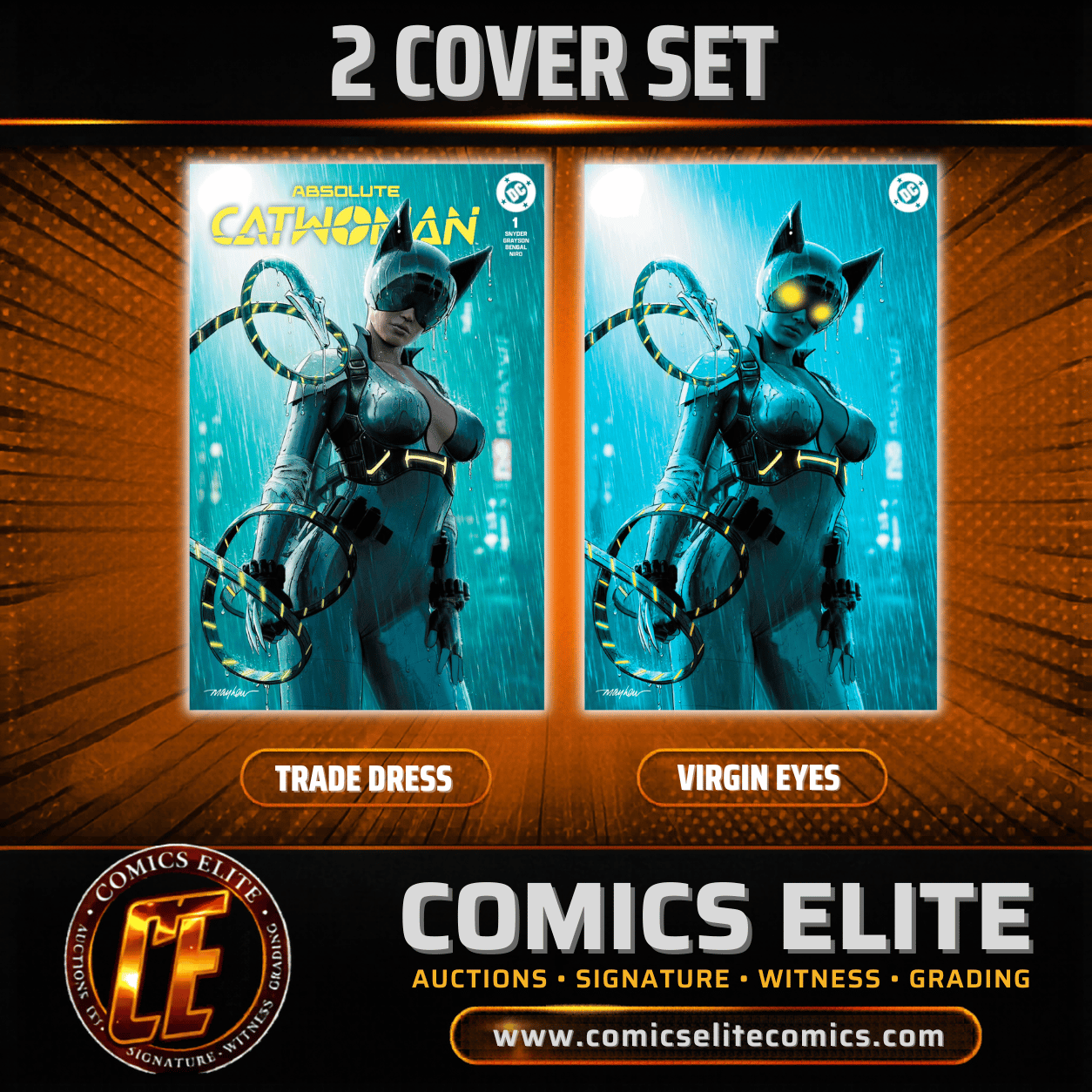 ABSOLUTE CATWOMAN #1 MAYHEW - TRADE DRESS & VIRGIN EYES - 2 COVER SET