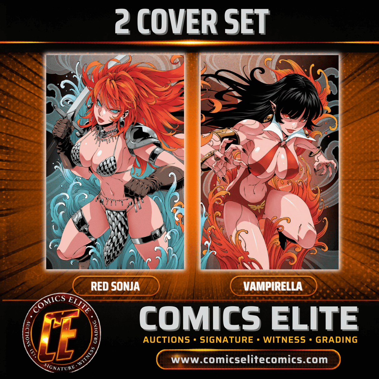 VAMPIRELLA #3 & RED SONJA #2 - GODTAIL - CONNECTING - VIRGIN - 2 COVER SET