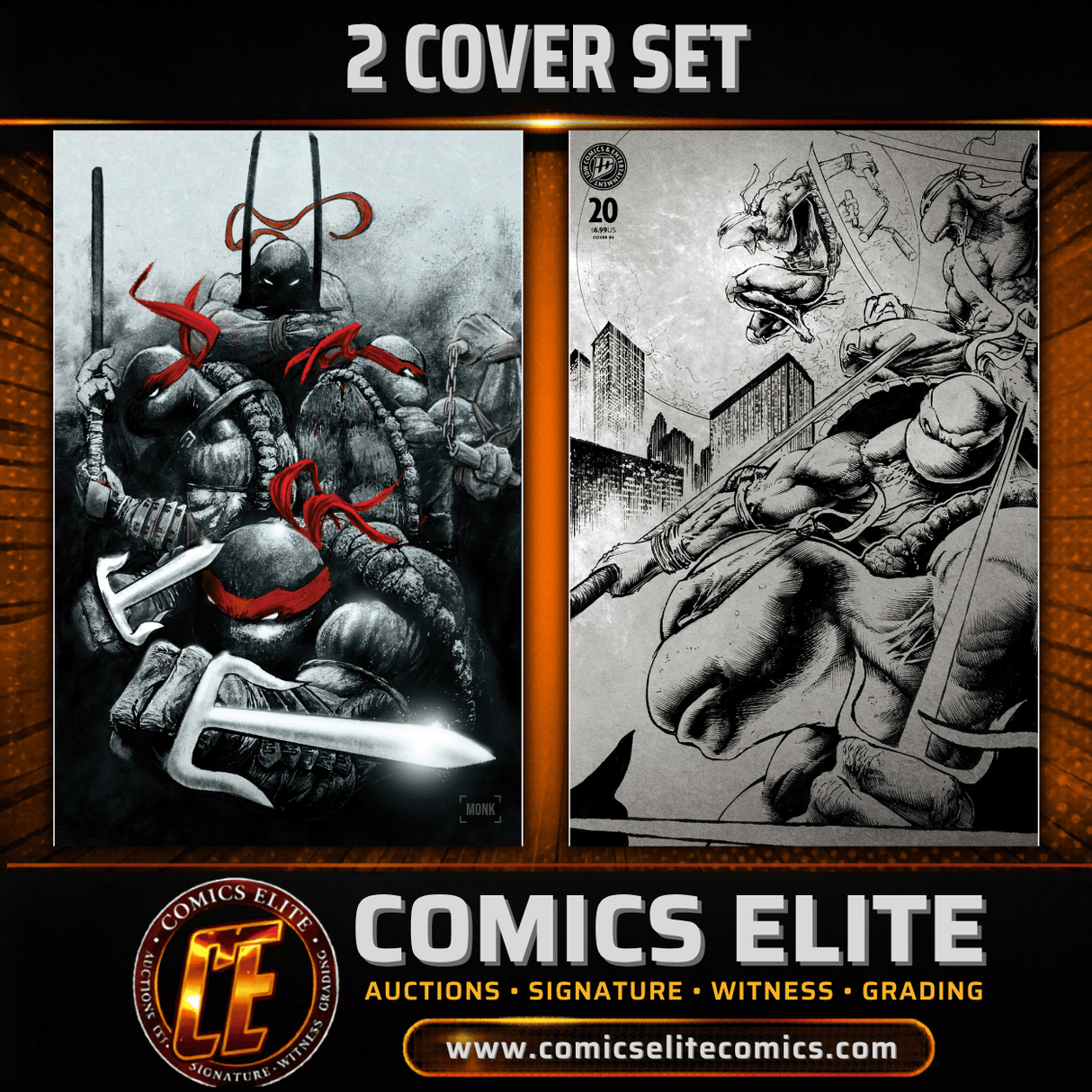 TMNT #20 - MONK - 300TH ISSUE - 2 COVER SET