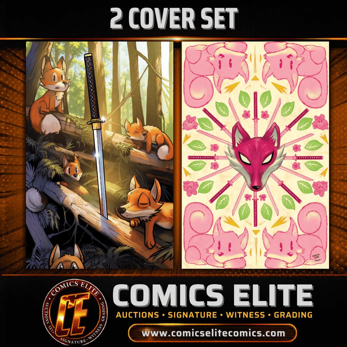 EXQUISITE CORPSES: FOX MASK KILLER #1 - GUNN - VIRGIN WOODS & TAPESTRY - 2 COVER SET