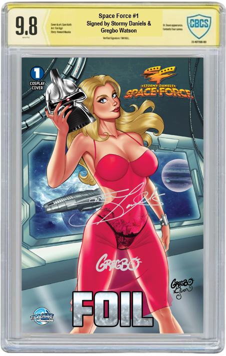 STORMY DANIELS: SPACE FORCE #1 - GREGBO GALACTIC - NICE TRADE FOIL - LTD 100