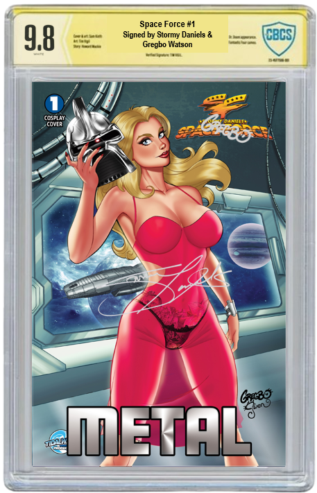 STORMY DANIELS: SPACE FORCE #1 - GREGBO GALACTIC - NICE TRADE METAL - LTD 50