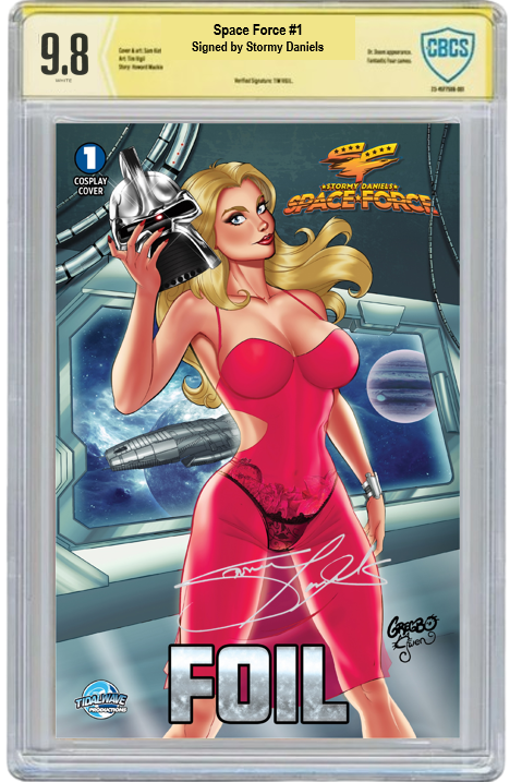 STORMY DANIELS: SPACE FORCE #1 - GREGBO GALACTIC - NICE TRADE FOIL - LTD 100