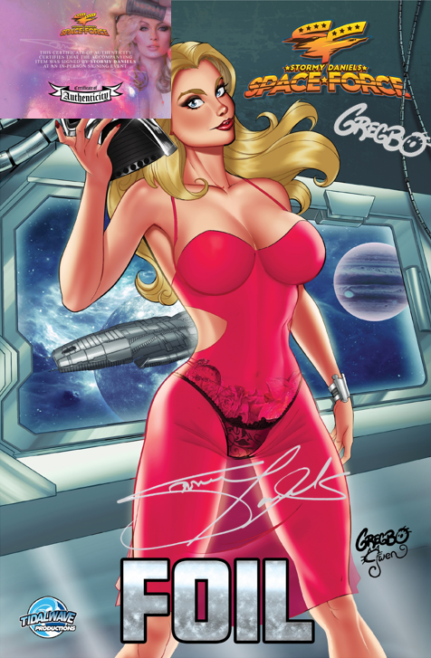 STORMY DANIELS: SPACE FORCE #1 - GREGBO GALACTIC - NICE TRADE FOIL - LTD 100