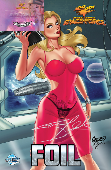 STORMY DANIELS: SPACE FORCE #1 - GREGBO GALACTIC - NICE TRADE FOIL - LTD 100