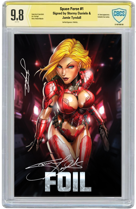 STORMY DANIELS: SPACE FORCE #1 - JAMIE TYNDALL - RED BIKINI FOIL- LTD 100