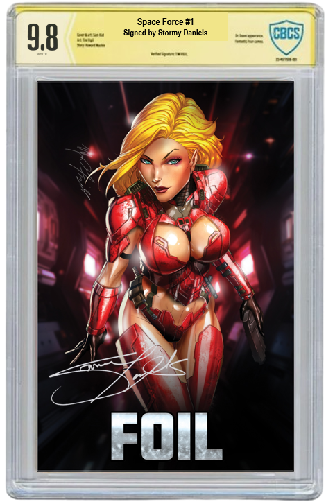 STORMY DANIELS: SPACE FORCE #1 - JAMIE TYNDALL - RED BIKINI FOIL- LTD 100