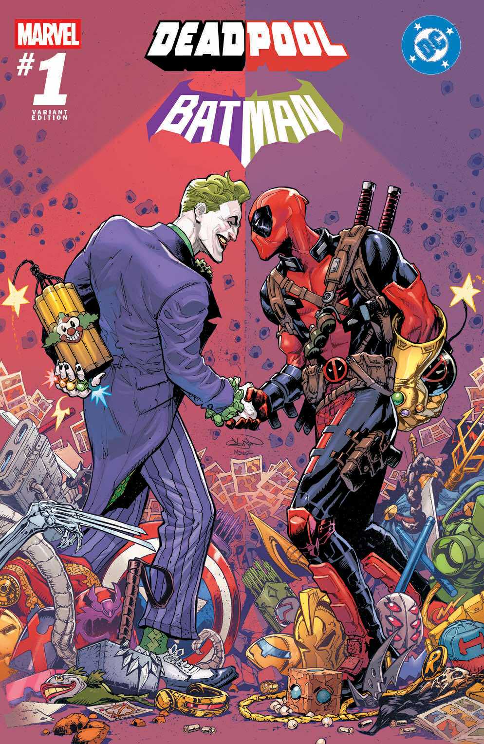 MARVEL/DC: DEADPOOL/BATMAN #1 GLEASON - 616 SHARED EXCLUSIVE - TRADE DRESS - LTD 3000