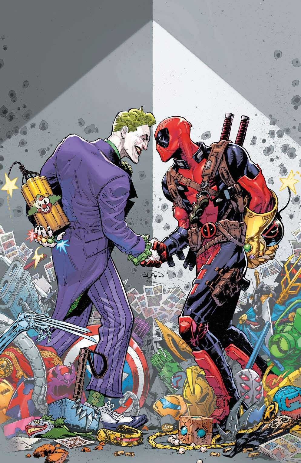 MARVEL/DC: DEADPOOL/BATMAN #1 GLEASON - 616 SHARED EXCLUSIVE - COLOR SPLASH - LTD 1000