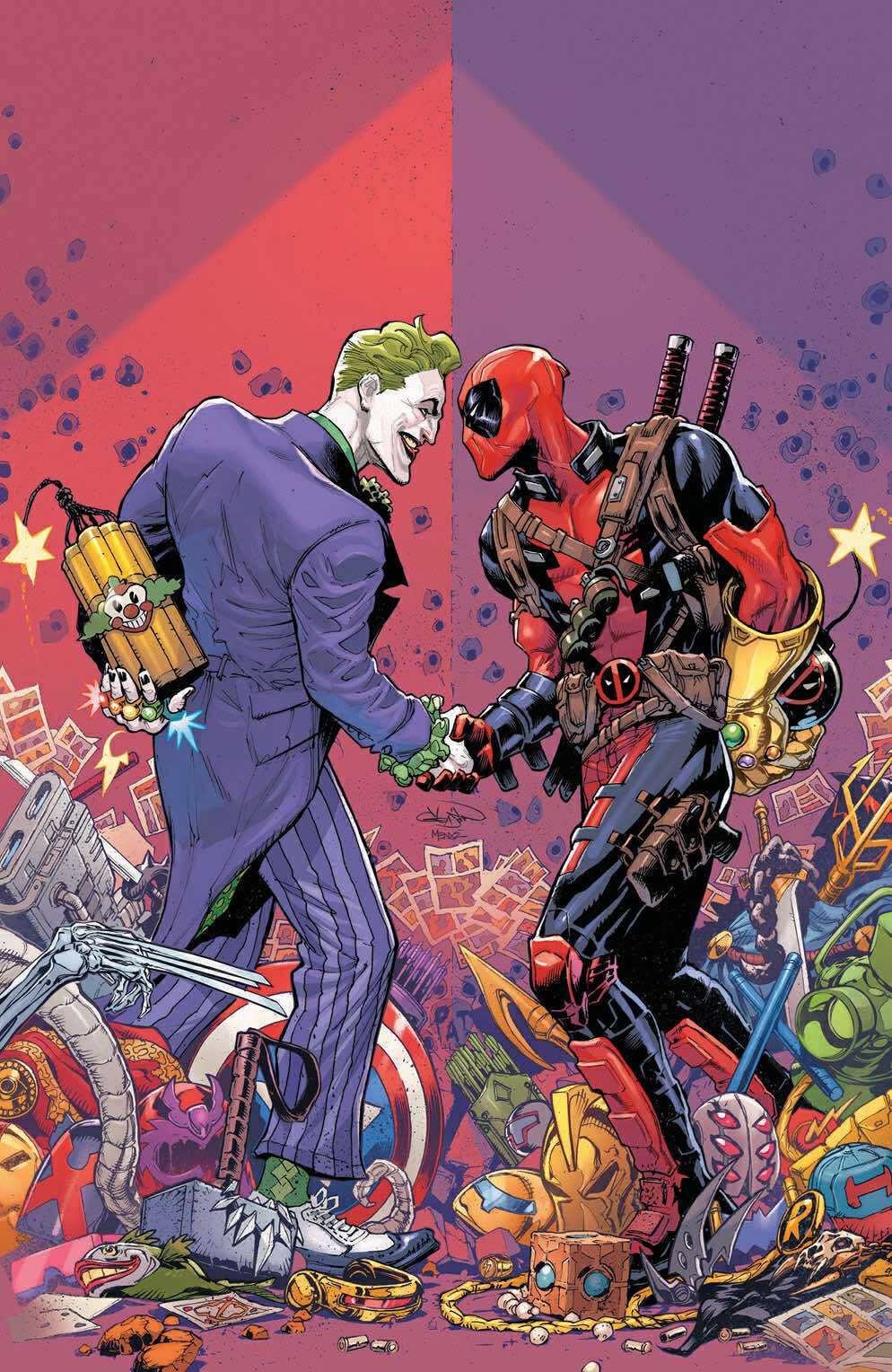 MARVEL/DC: DEADPOOL/BATMAN #1 GLEASON - 616 SHARED EXCLUSIVE - VIRGIN - LTD 1000