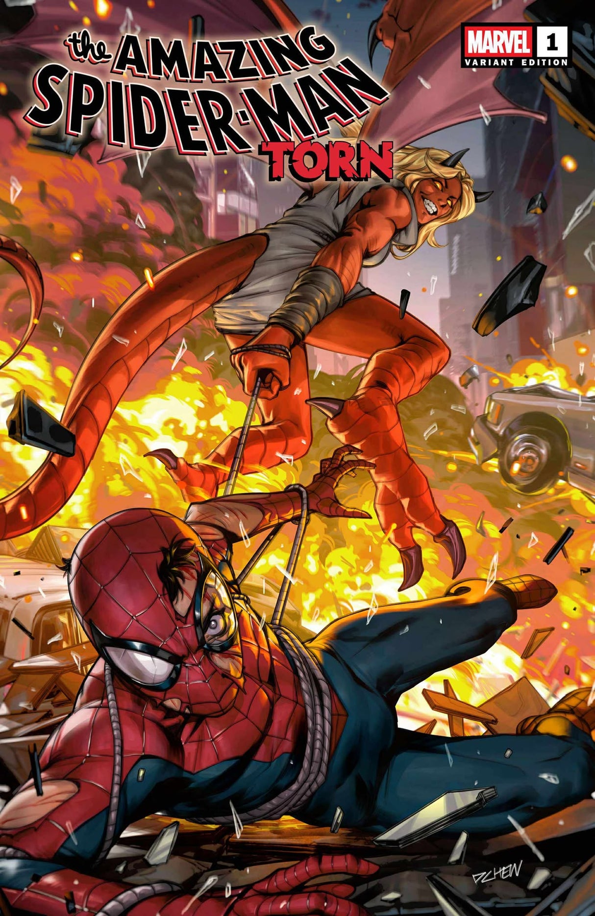 AMAZING SPIDER-MAN: TORN #1 DERRICK CHEW - TRADE & VIRGIN - SET OF 2
