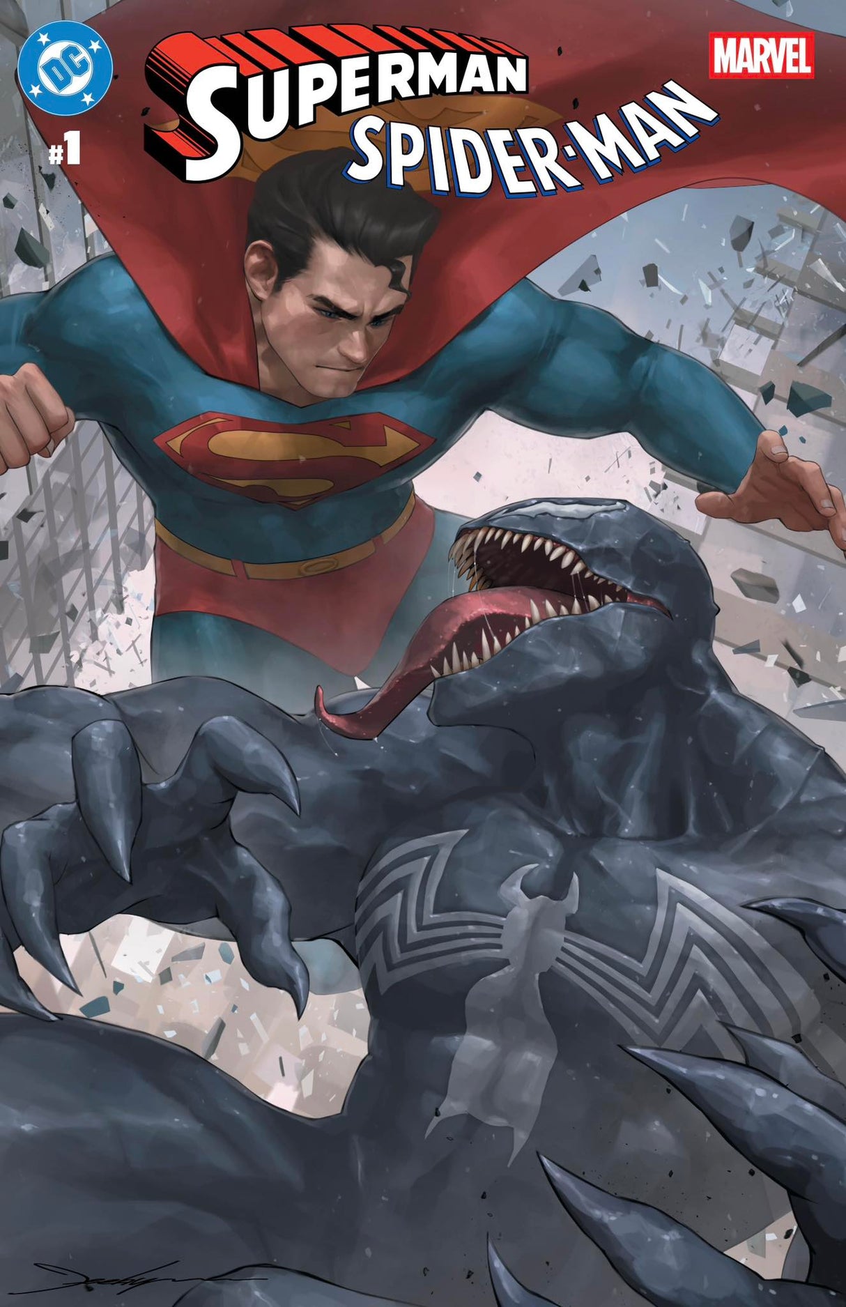 SUPERMAN SPIDER-MAN #1  - JEEHYUNG LEE - TRADE DRESS - LTD 3000