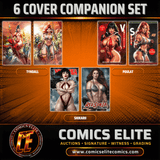VAMPIRELLA #2 & RED SONJA #1 - COMPANION BUNDLE - SHIKARII, TYNDALL, POULAT - 6 COVER SET