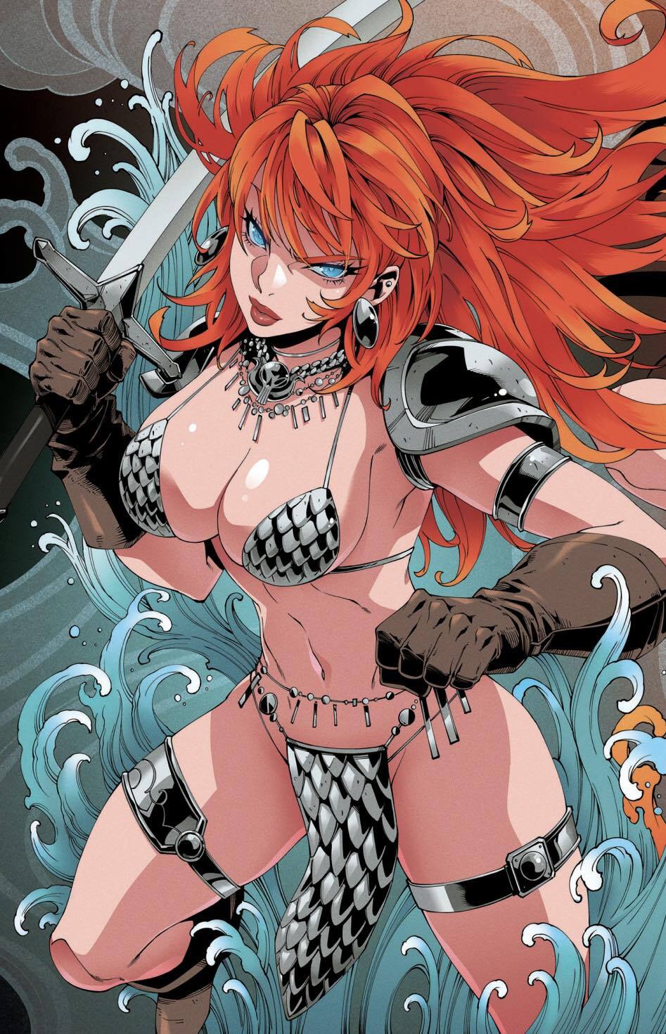 RED SONJA SHE DEVIL W/ A SWORD #2 - GODTAIL - VIRGIN - CONNECTING - LTD 500