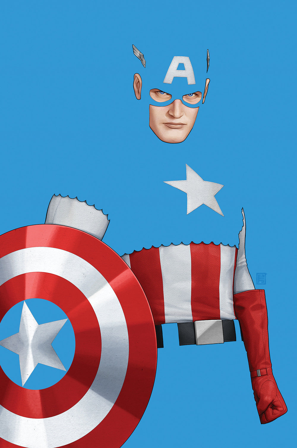 Captain America #2 John Tyler Christopher Negative Space Virgin Variant (Release: virgin cover by John Tyler Christopher