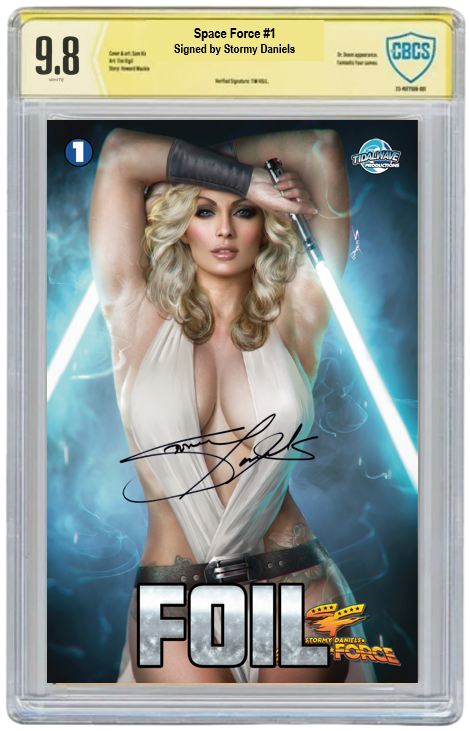 STORMY DANIELS: SPACE FORCE #1 - SHIKARII - NICE WHITE FOIL - LTD 100