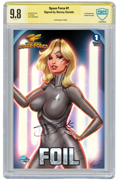 STORMY DANIELS: SPACE FORCE #1 - ALE GARZA - NICE GREY FOIL - LTD 100