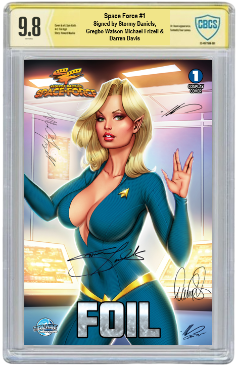 STORMY DANIELS: SPACE FORCE #1 - ALE GARZA - BLUE NICE FOIL - LTD 100