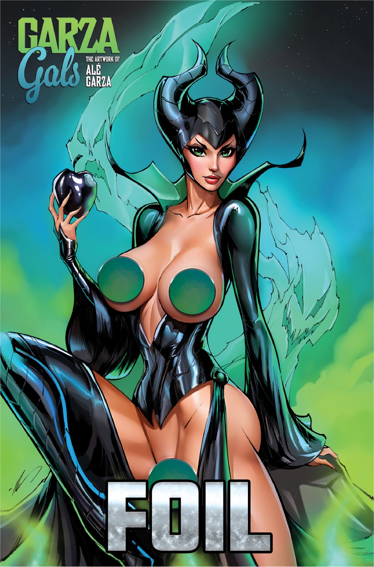Garza Gals - The Artwork of Ale Garza - "Melefica" Minimal Trade FULL NAUGHTY Foil LTD 15