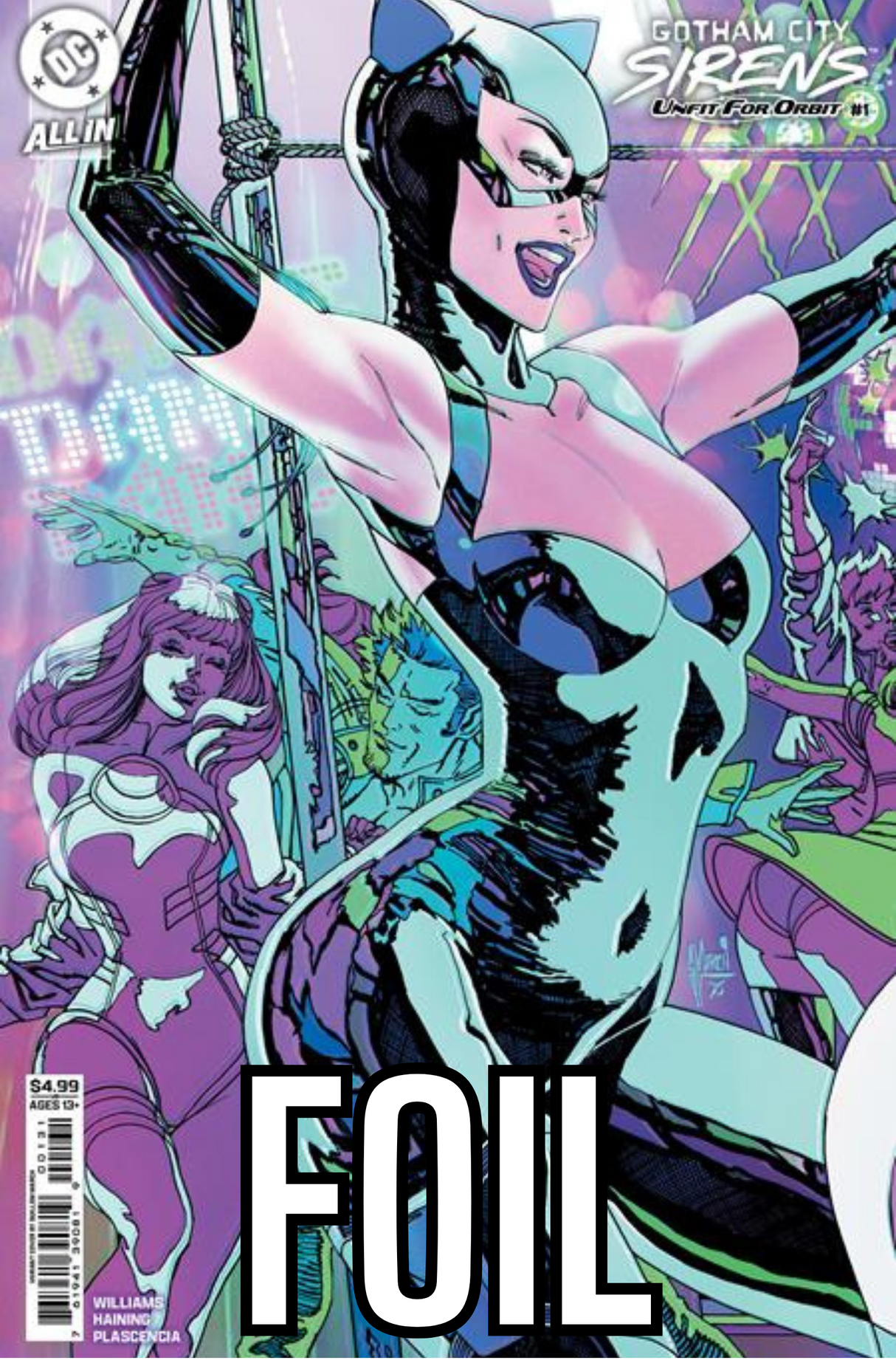 GOTHAM CITY SIRENS UNFIT FOR ORBIT #1 (OF 5) CVR E GUILLEM MARCH CONNECTING FOIL VAR (RELEASE: 7/2/25)