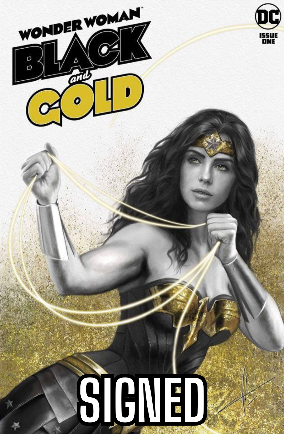 WONDER WOMAN BLACK & GOLD #1 EXCLUSIVE - TRADE DRESS - SIGNED BY CARLA COHEN W/ COA