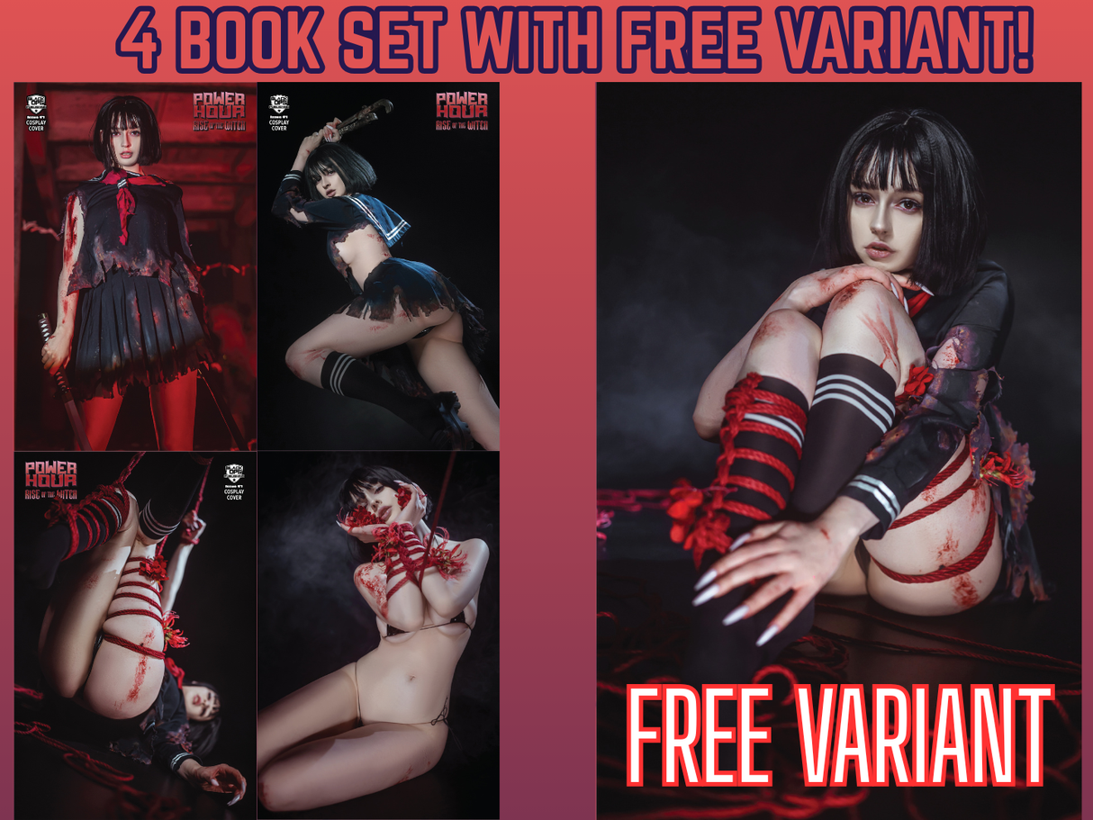 POWER HOUR: RISE OF THE WITCH #1 DARIA HIME "SILENT" COSPLAY - 4 COVER SET W/ FREE VARIANT