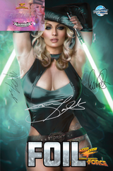 STORMY DANIELS: SPACE FORCE #1 - SHIKARII - NICE BLACK ROBE FOIL - LTD 100