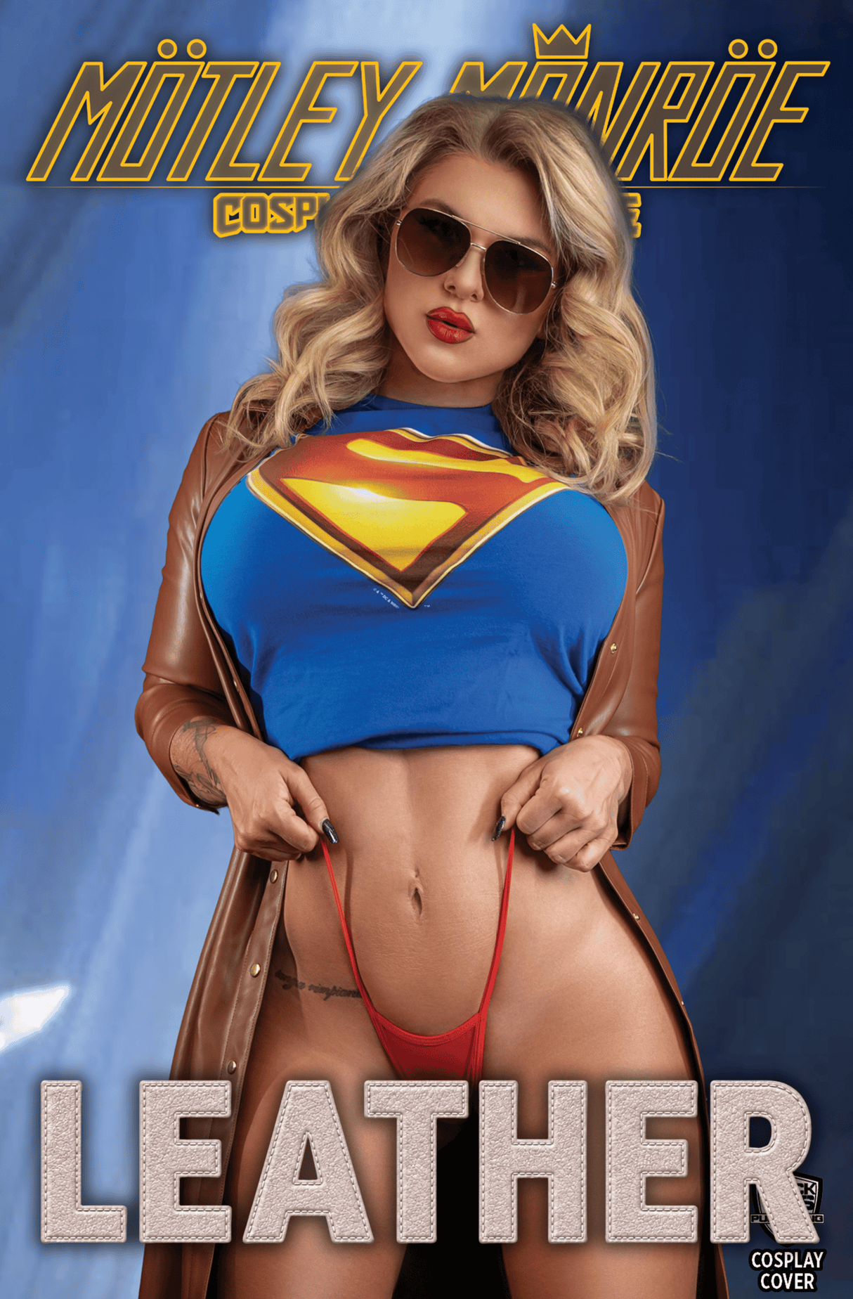 MOTLEY MONROE: COSPLAY SHOWCASE - "SUPER" - SECRET SET - TRADE GLASSES - LEATHER - LTD 3