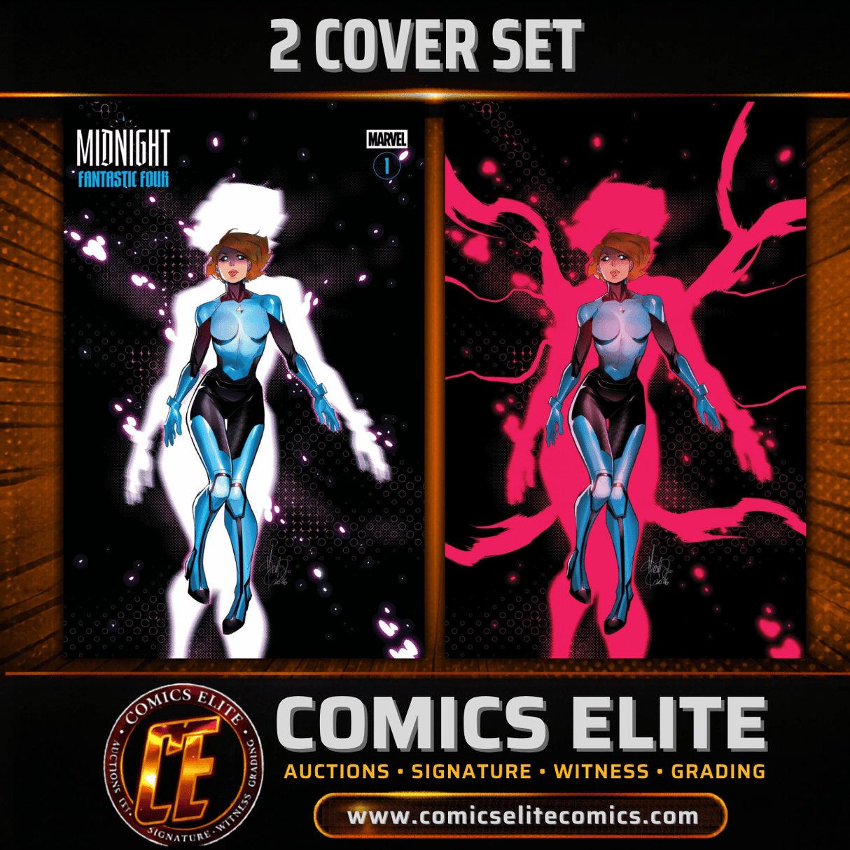 MIDNIGHT FANTASTIC FOUR #1 - ANDOLFO - TRADE & VIRGIN - 2 COVER SET
