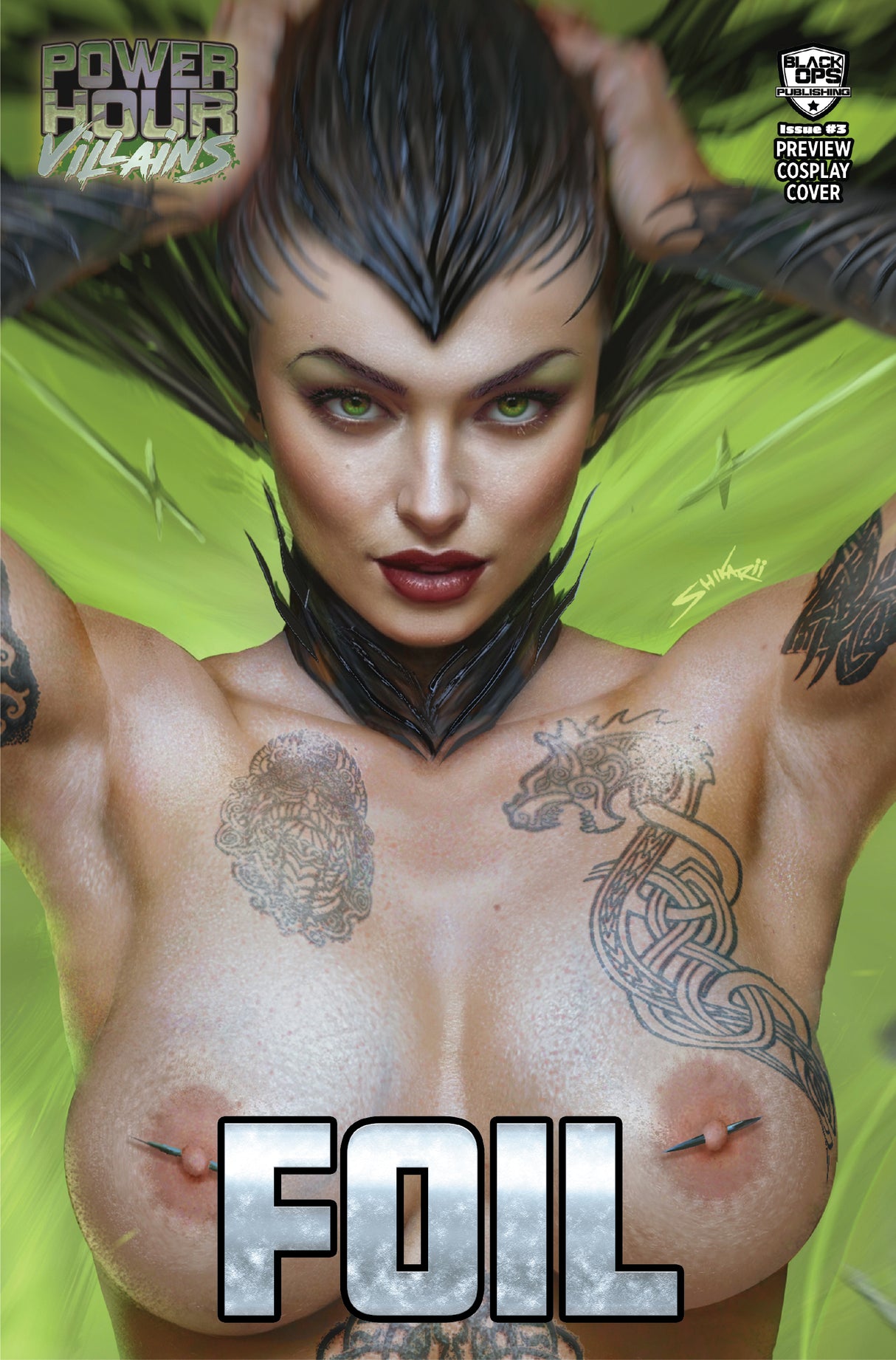 POWER HOUR #3 PREVIEW SHIKARII "HELA" UP CLOSE - BAD GIRL FOIL - LTD 20