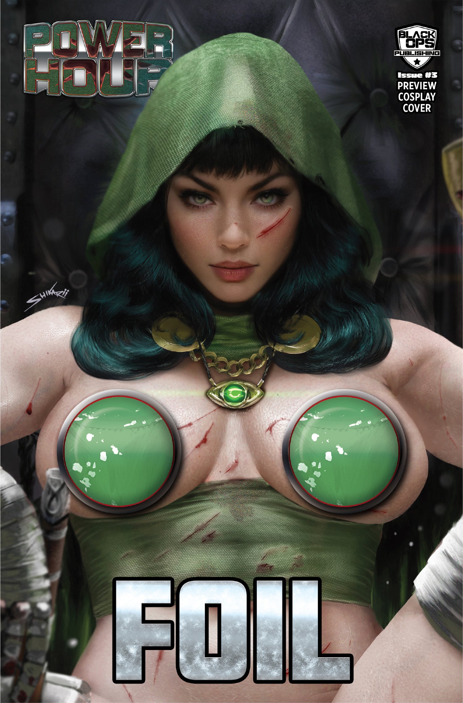 Power Hour #3 PREVIEW - Shikarii "God Queen" - Up-Close Naughty Battle Damage Foil LTD 25
