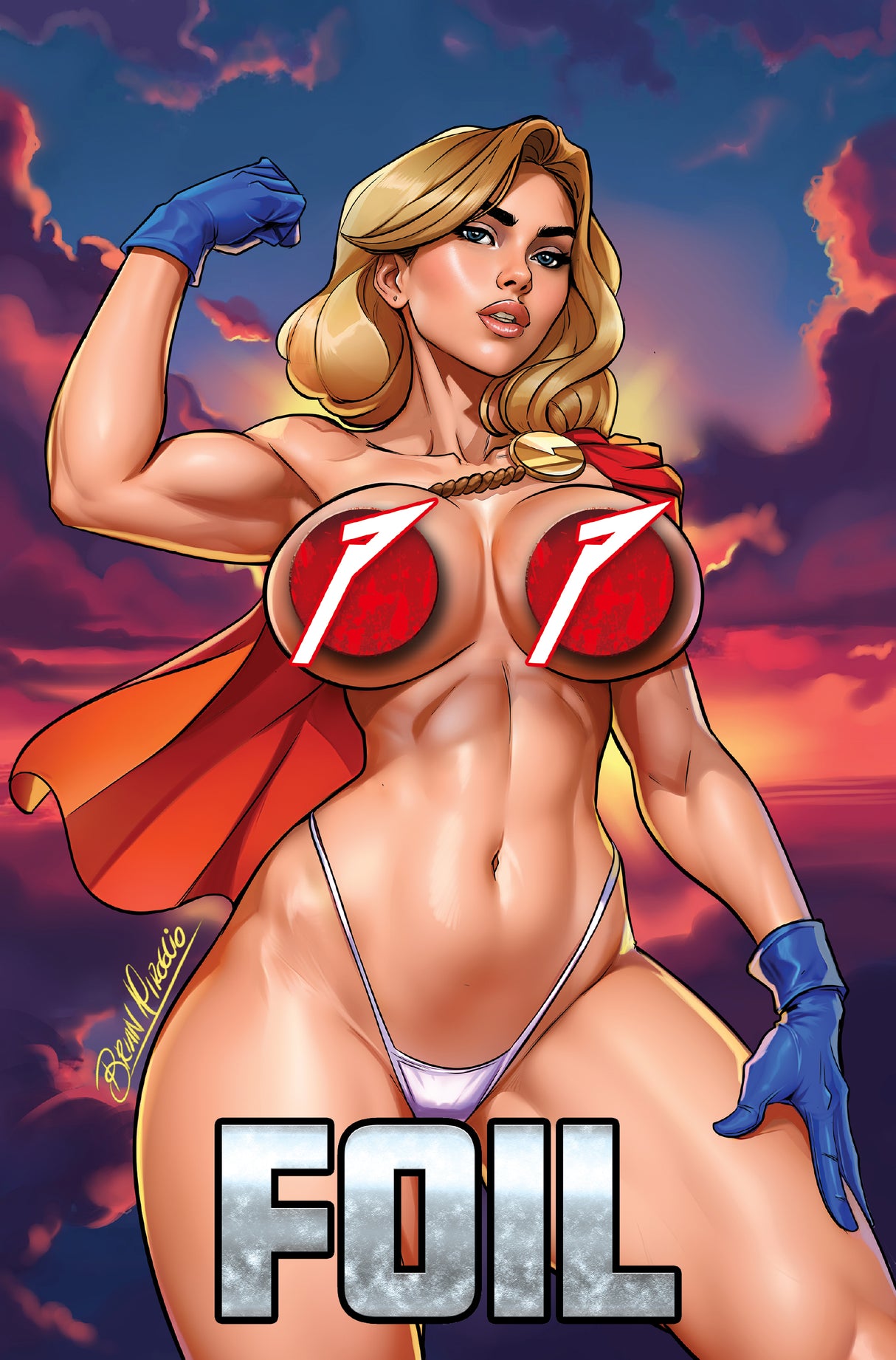 POWER HOUR #3 PREVIEW - BRIAN MIROGLIO "POWER FULL" - NAUGHTY BIKINI FOIL - LTD 10