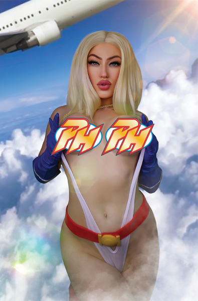 POWER HOUR 2 RACHEL HOLLON POWER GIRL COSPLAY MEGACON EXCLUSIVE TE