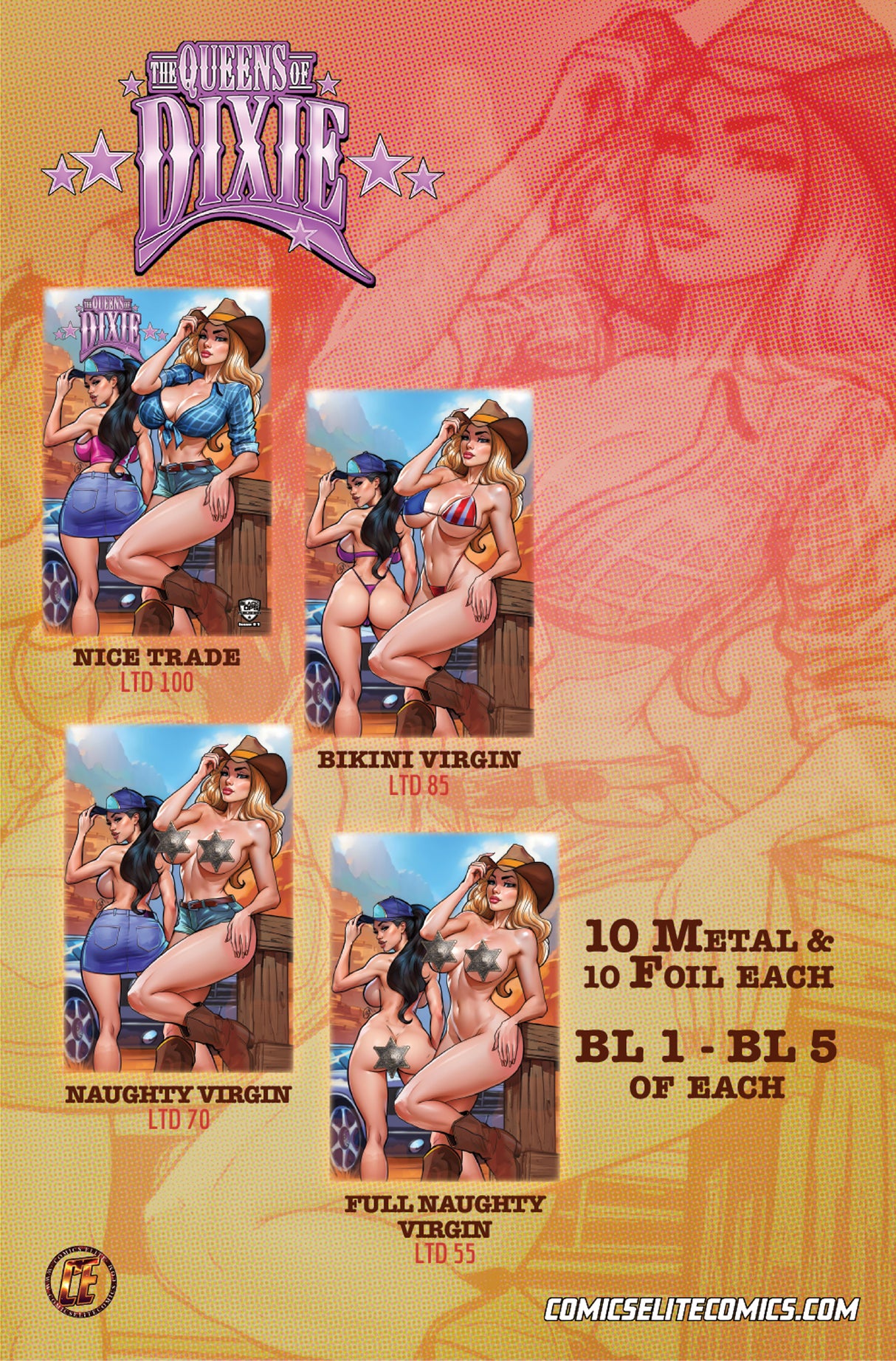 QUEENS OF DIXIE #1 - BRIAN MIROGLIO "ALL AMERICAN" NAUGHTY - LTD 70