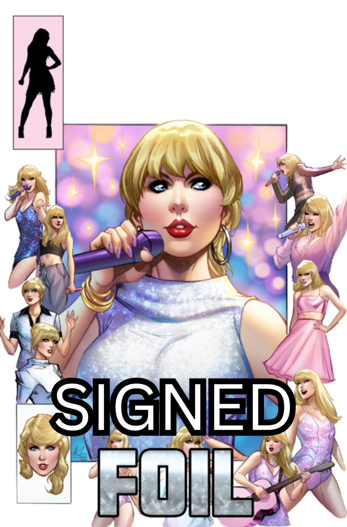 FEMALE FORCE: TAYLOR SWIFT #2 - ALE GARZA ART ONLY FOIL - LTD 50 - SIGNED BY DARREN DAVIS & ALE GARZA W/ COA