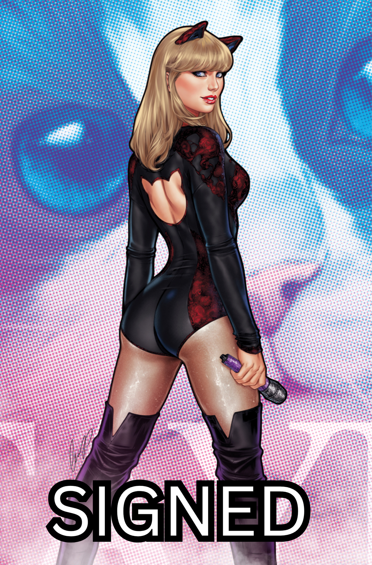 FEMALE FORCE: TAYLOR SWIFT #2 -  ELIAS CHATZOUDIS ART ONLY - LTD 250 - SIGNED BY DARREN DAVIS W/ COA