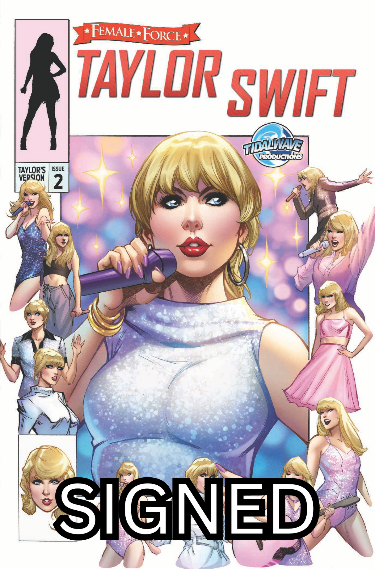 FEMALE FORCE: TAYLOR SWIFT #2 - ALE GARZA TRADE - LTD 500 - SIGNED BY DARREN DAVIS W/ COA