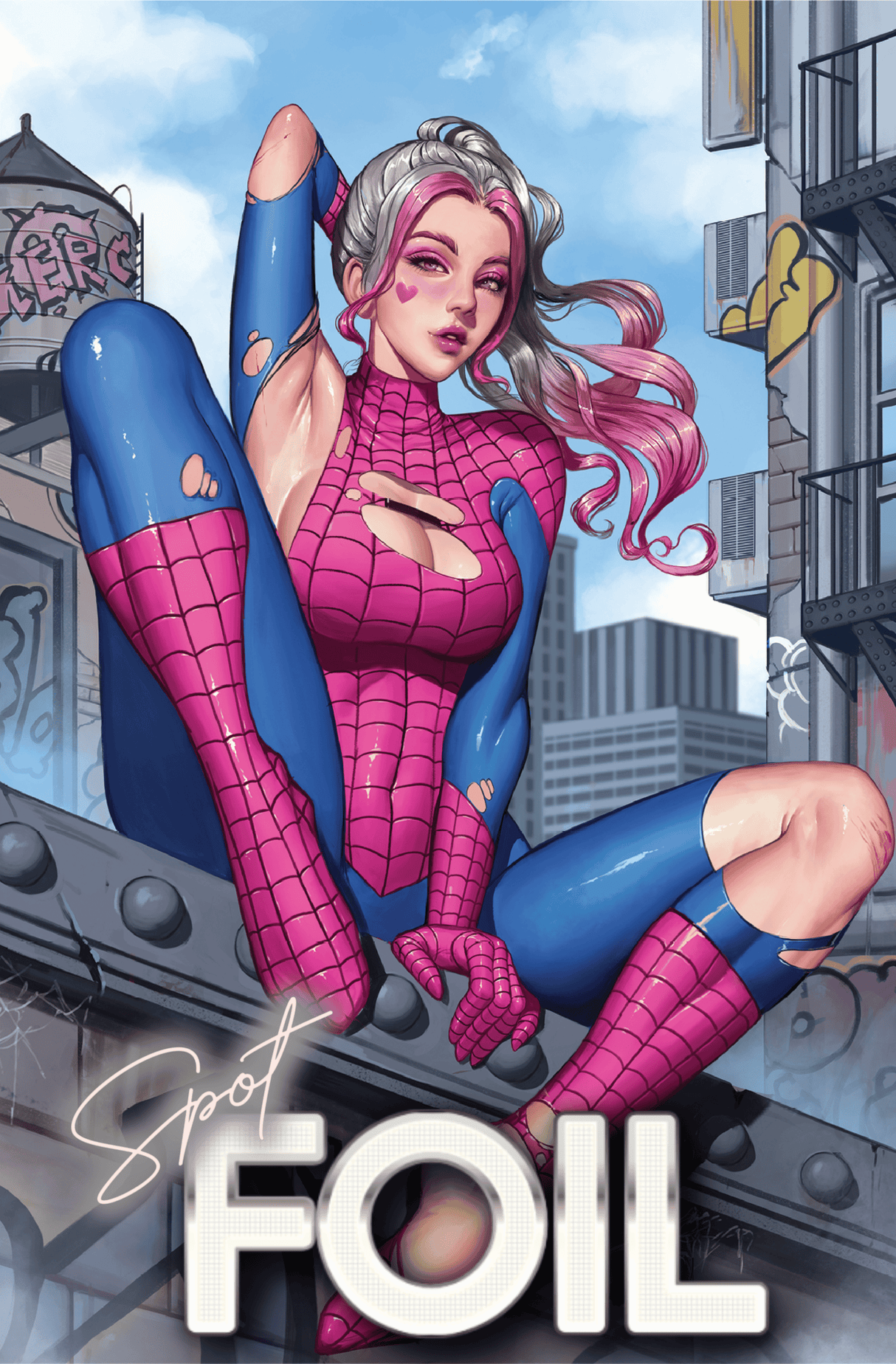 MISS MEOW #4 DRAVACUS - "SPIDER" - BATTLE DAMAGED - SPOT FOIL - LTD 20