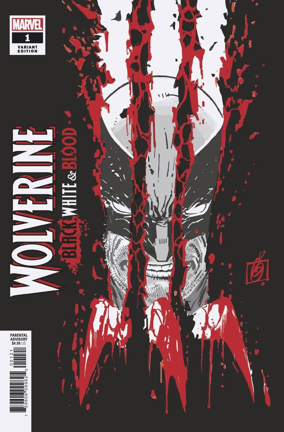 WOLVERINE BLACK WHITE BLOOD #1 (OF 4) GARNEY VAR