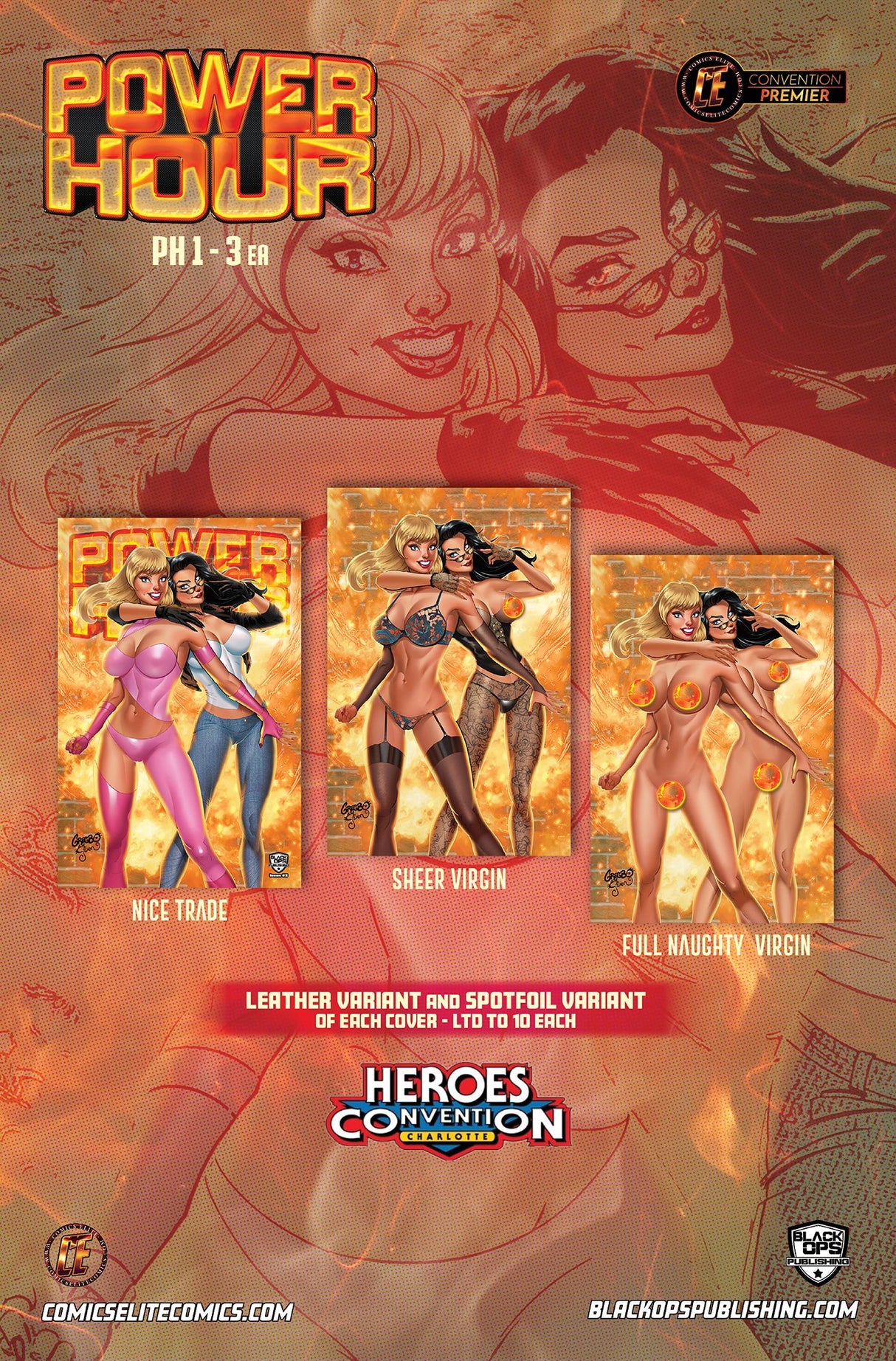 POWER HOUR #3 GREGBO "ON FIRE" - HEROES CON EXCLUSIVE - FULL NAUGHTY - SPOT FOIL - LTD 10