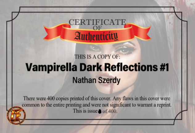 VAMPIRELLA DARK REFLECTIONS #1 - SZERDY "BLOODY" FOIL CE EXCLUSIVE - LTD 400
