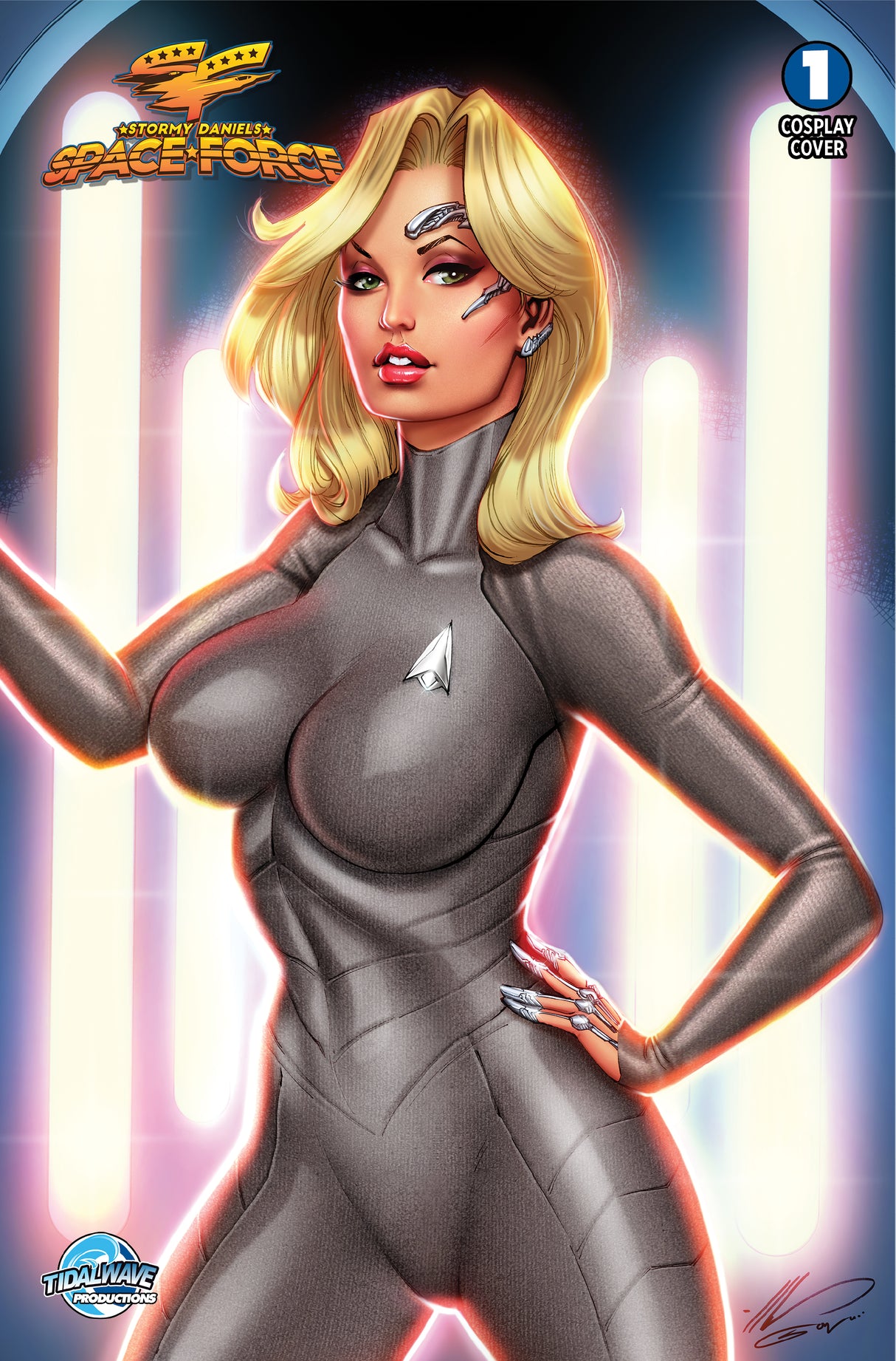 STORMY DANIELS: SPACE FORCE #1 - ALE GARZA - NICE GREY - LTD 500