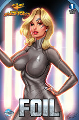 STORMY DANIELS: SPACE FORCE #1 - ALE GARZA - NICE GREY FOIL - LTD 100