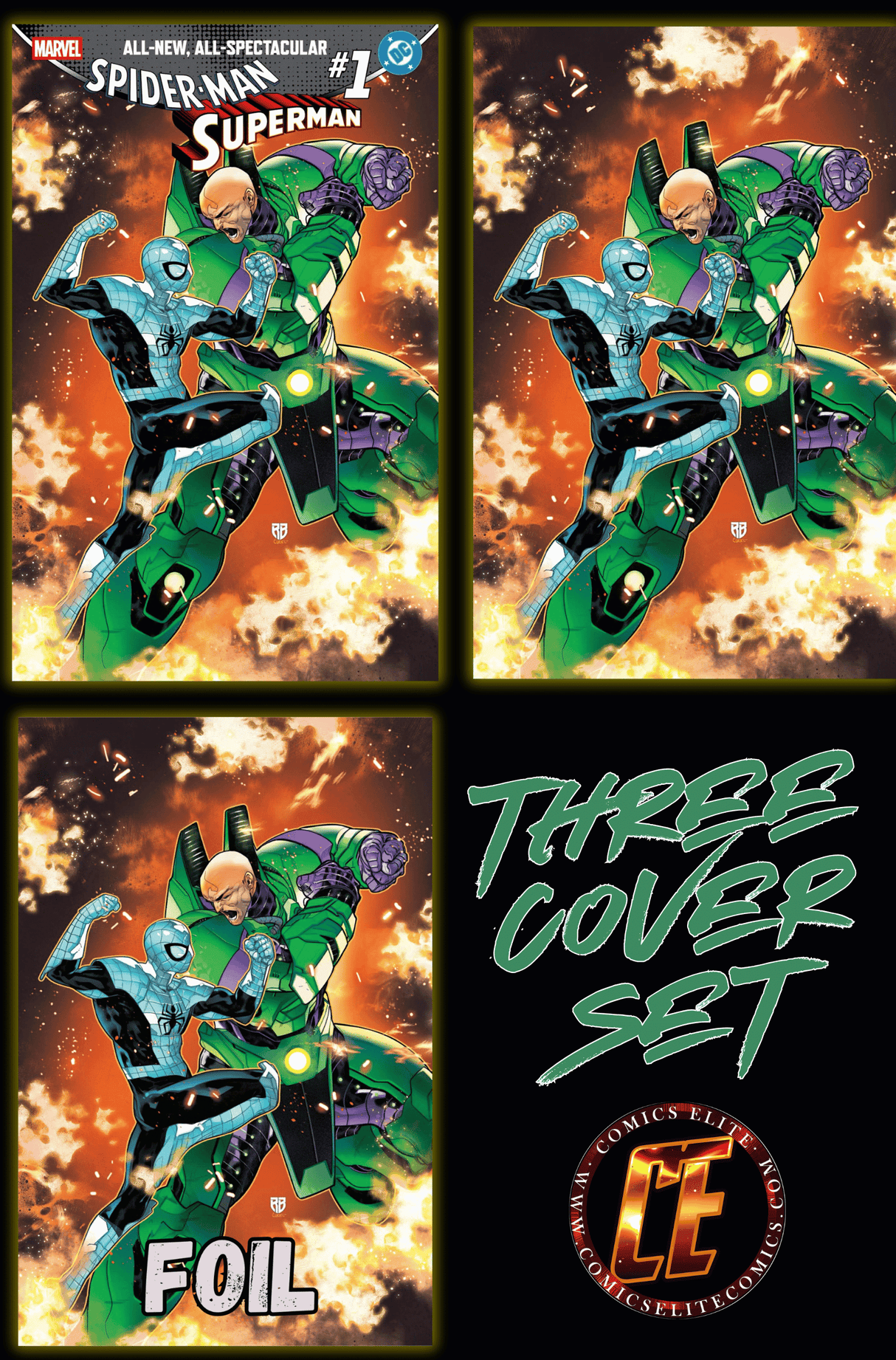 SPIDER-MAN SUPERMAN #1 - RB SILVA - SET OF THREE - LTD 1000
