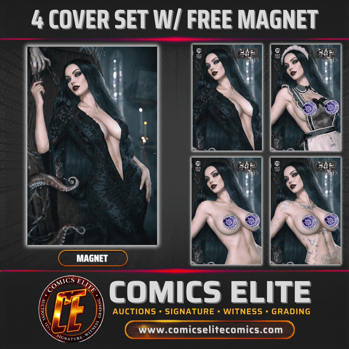 POWER HOUR #3 - SHIKARII MILFS "TISH" - UP CLOSE - 4 COVER SET W/ FREE MAGNET